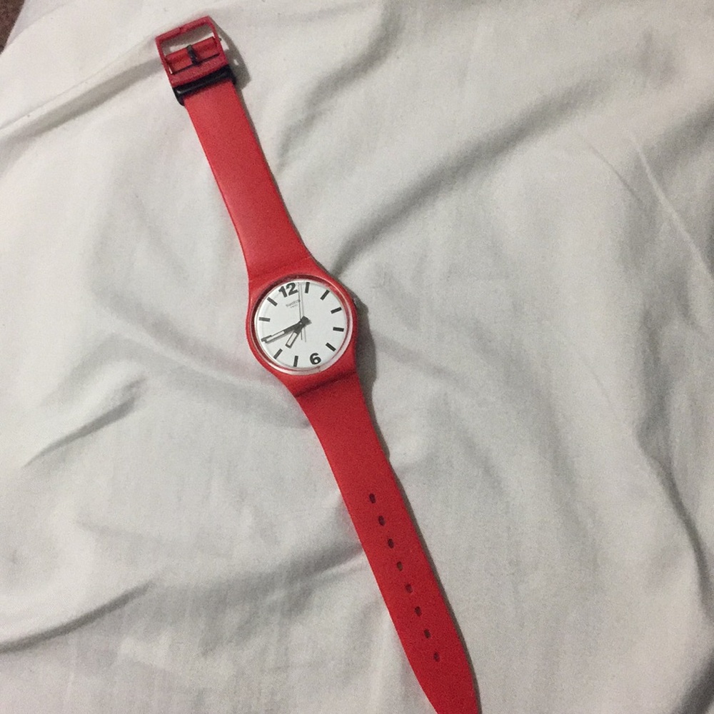 Real swatch red watch
